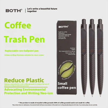 Coffee pen, small coffee pen, high-quality, eco-friendly, neutral pen for students, exams, office, black 0.5mm