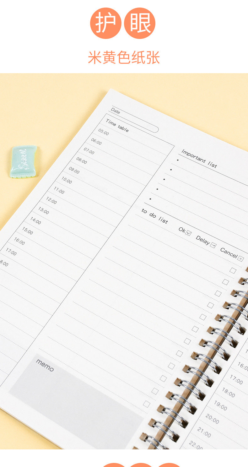 2025 Notebooks Agenda Daily Weekly Monthly Plan Spiral Organizer A5 Note Books Monthly Transparent Schedule Agenda Planner