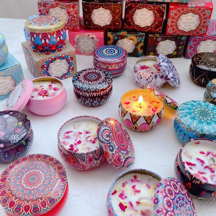 4.5cm Scented Tin Candle (Pack of 2) (Multicolor)