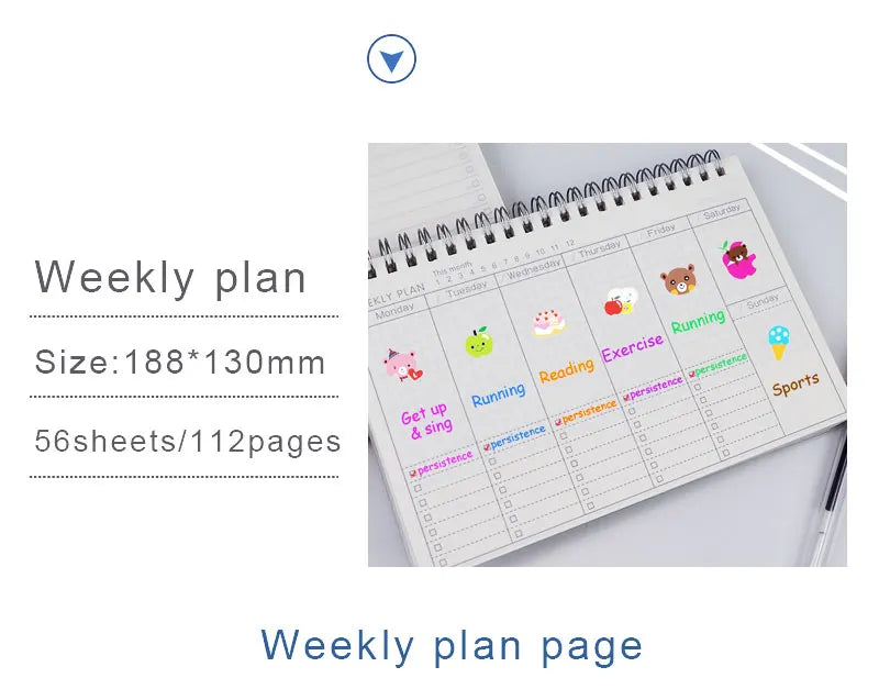 2025 Notebooks Agenda Daily Weekly Monthly Plan Spiral Organizer A5 Note Books Monthly Transparent Schedule Agenda Planner