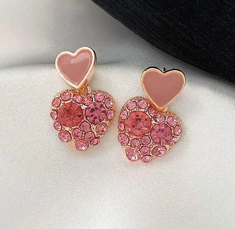 S925 Silver Needle Purple Personality Square Rhinestone Dripping Oil New Temperament Net Red Earrings Wedding Gift Jewelry
