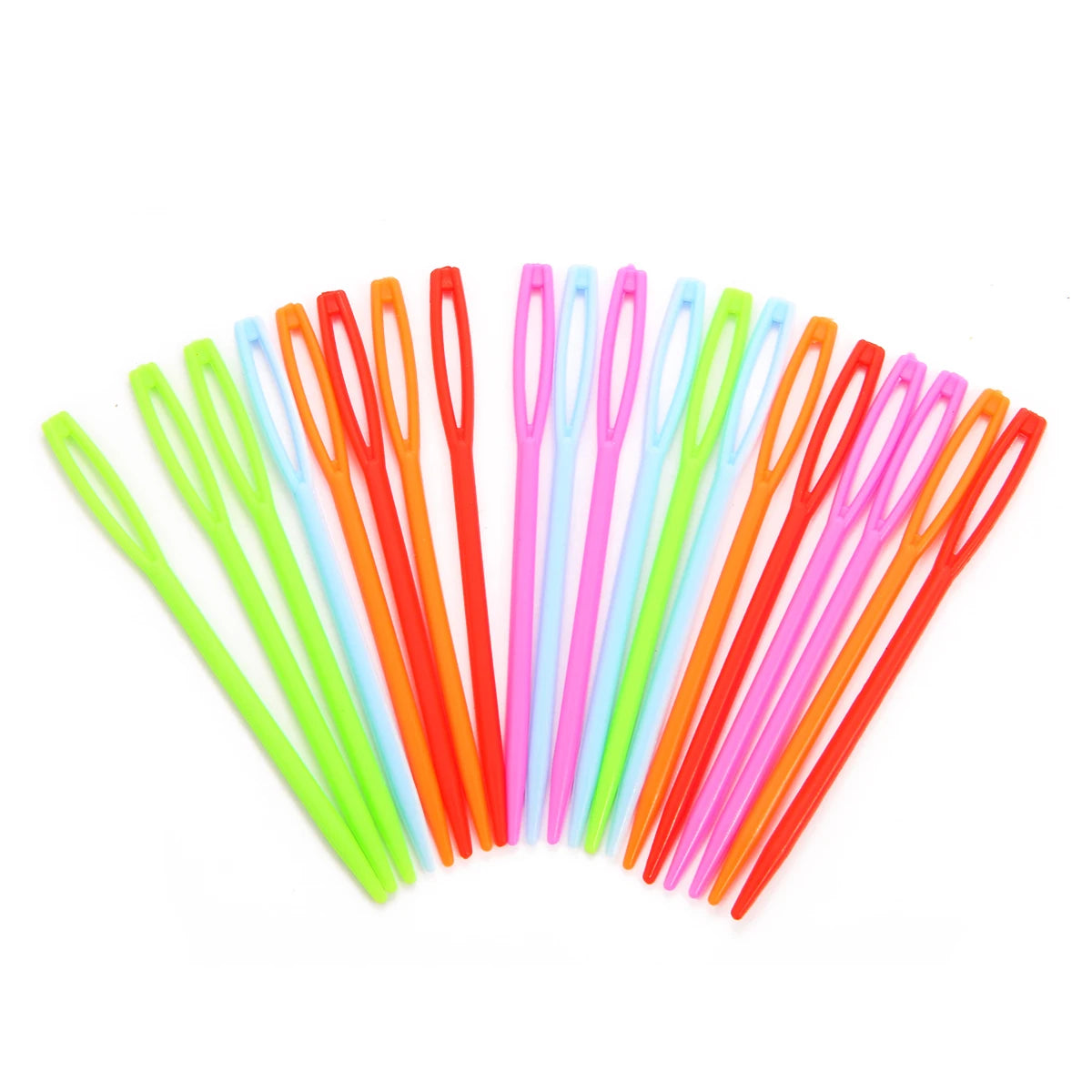 20PCs Mixed Color 7cm/9cm Plastic Knitting Needles Crochet Hooks Wool Yarn Needle Children DIY Sweater Weaving Tools Accessories