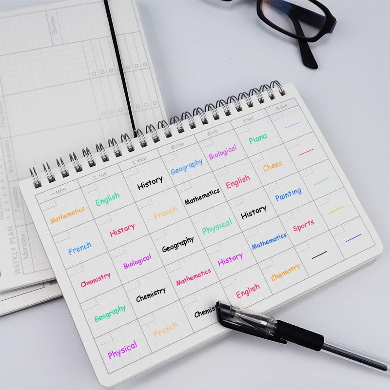 2025 Notebooks Agenda Daily Weekly Monthly Plan Spiral Organizer A5 Note Books Monthly Transparent Schedule Agenda Planner