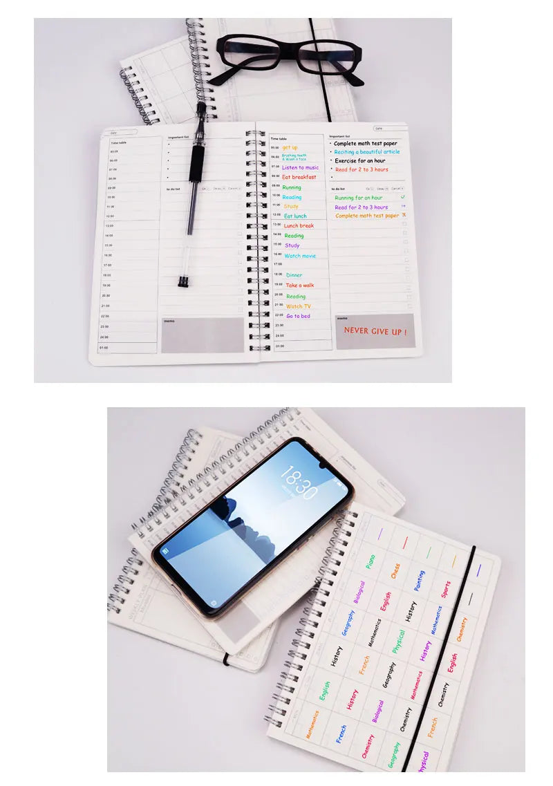 2025 Notebooks Agenda Daily Weekly Monthly Plan Spiral Organizer A5 Note Books Monthly Transparent Schedule Agenda Planner