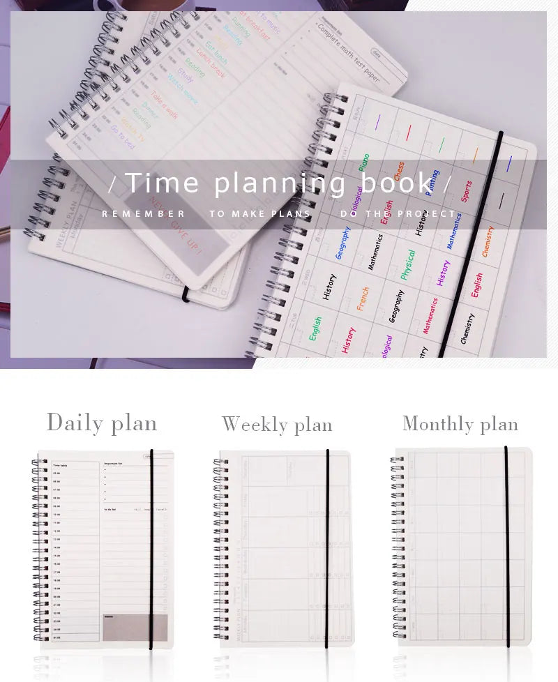 2025 Notebooks Agenda Daily Weekly Monthly Plan Spiral Organizer A5 Note Books Monthly Transparent Schedule Agenda Planner