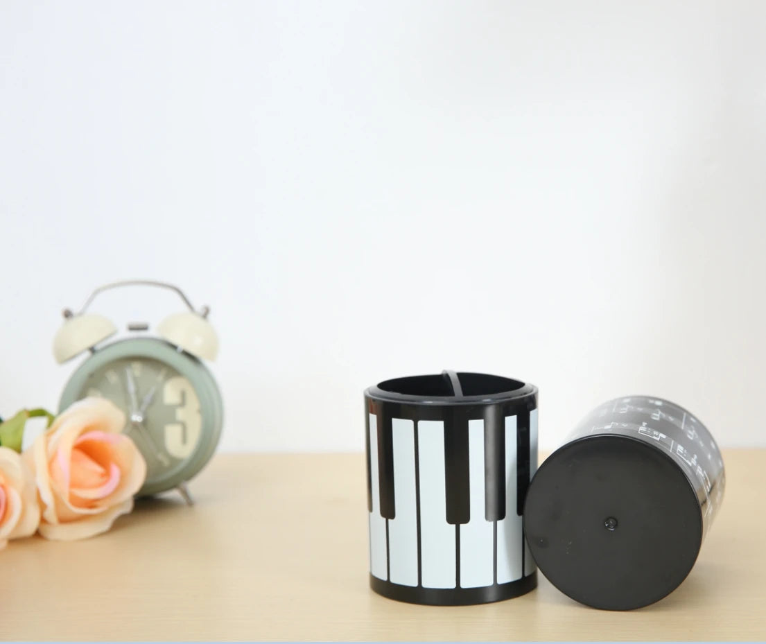 Notes Pen Holder Piano Musical Instrument Design Music Gift Classification Plastic Pen Holder Stationery Student Pencil Holder