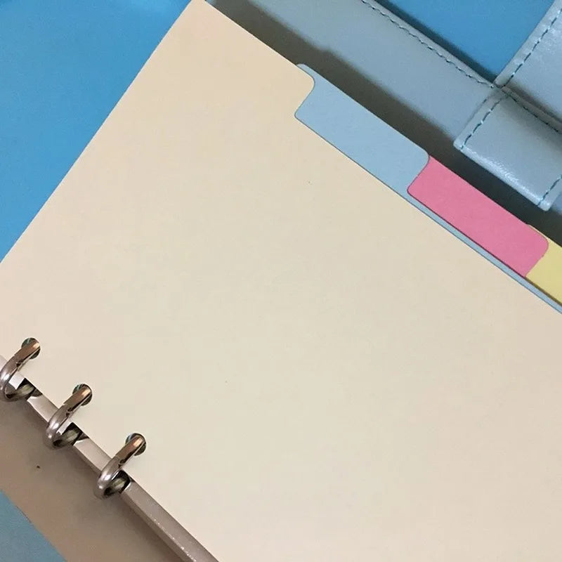 5 Sheets/set Notebook Page Binder A5 A6 Candy Color Loose-leaf Cover Index Divider Separator Notebook Accessory Stationery