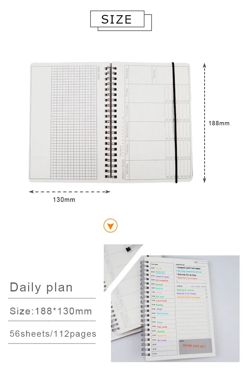 2025 Notebooks Agenda Daily Weekly Monthly Plan Spiral Organizer A5 Note Books Monthly Transparent Schedule Agenda Planner