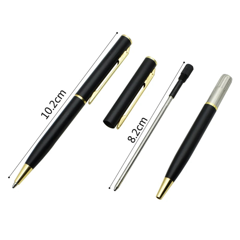 Mini Rotating Pocket-size Ballpoint Pen Metal Material 0.7mm Black Blue Ink Refill Ballpen Office School Supplies Stationery