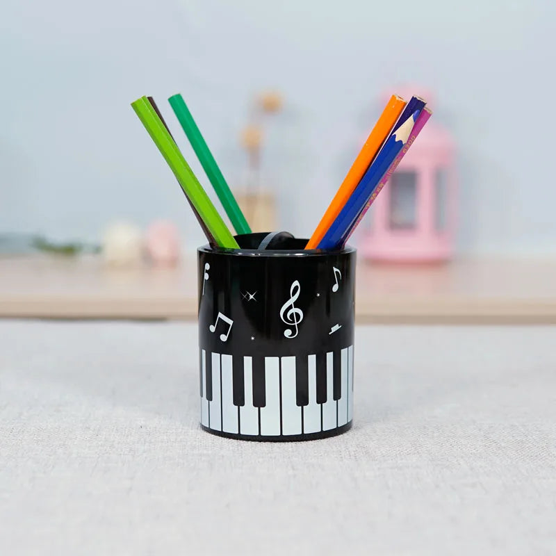 Notes Pen Holder Piano Musical Instrument Design Music Gift Classification Plastic Pen Holder Stationery Student Pencil Holder