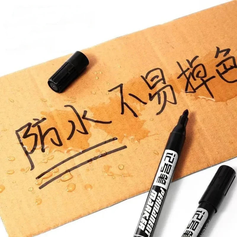 3/9pcs Permanent  Paint Marker Pen Waterproof Black Pen for Tyre Oily Markers Quick Drying Signature Pen Stationery Supplies