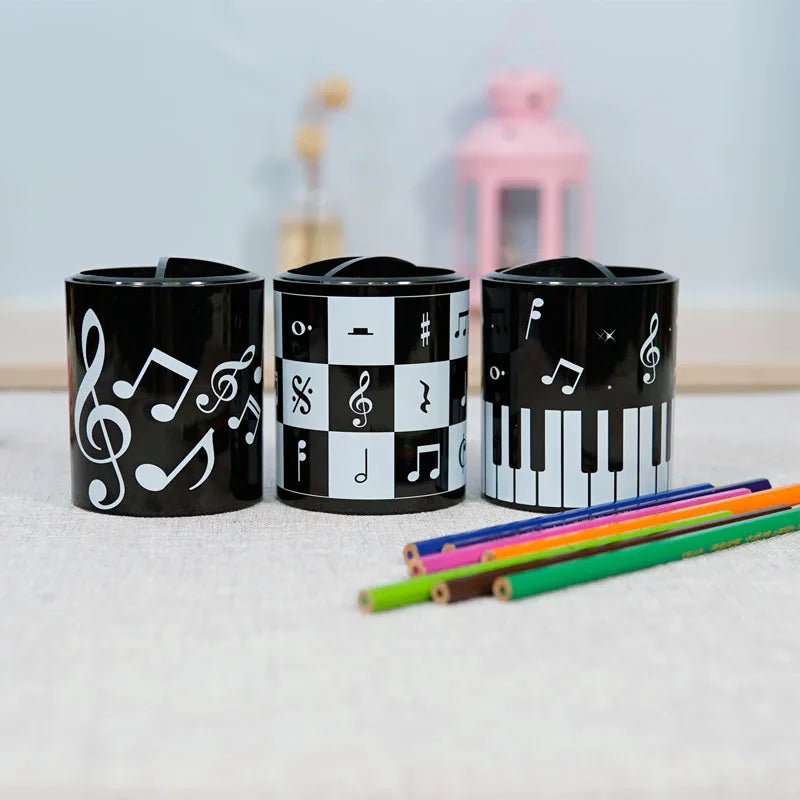 Notes Pen Holder Piano Musical Instrument Design Music Gift Classification Plastic Pen Holder Stationery Student Pencil Holder