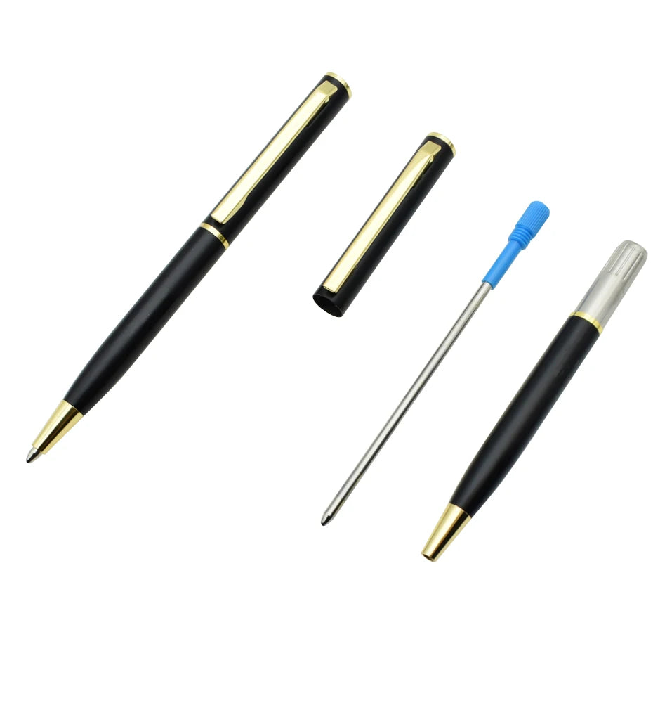 Mini Rotating Pocket-size Ballpoint Pen Metal Material 0.7mm Black Blue Ink Refill Ballpen Office School Supplies Stationery