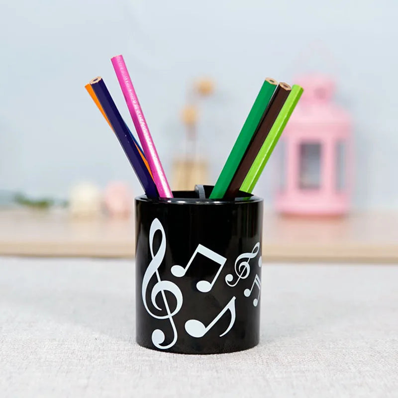 Notes Pen Holder Piano Musical Instrument Design Music Gift Classification Plastic Pen Holder Stationery Student Pencil Holder