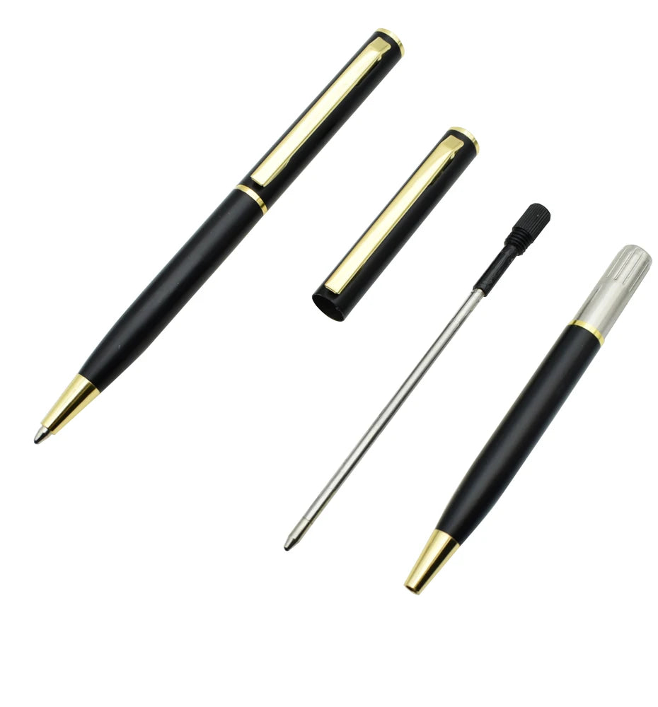 Mini Rotating Pocket-size Ballpoint Pen Metal Material 0.7mm Black Blue Ink Refill Ballpen Office School Supplies Stationery