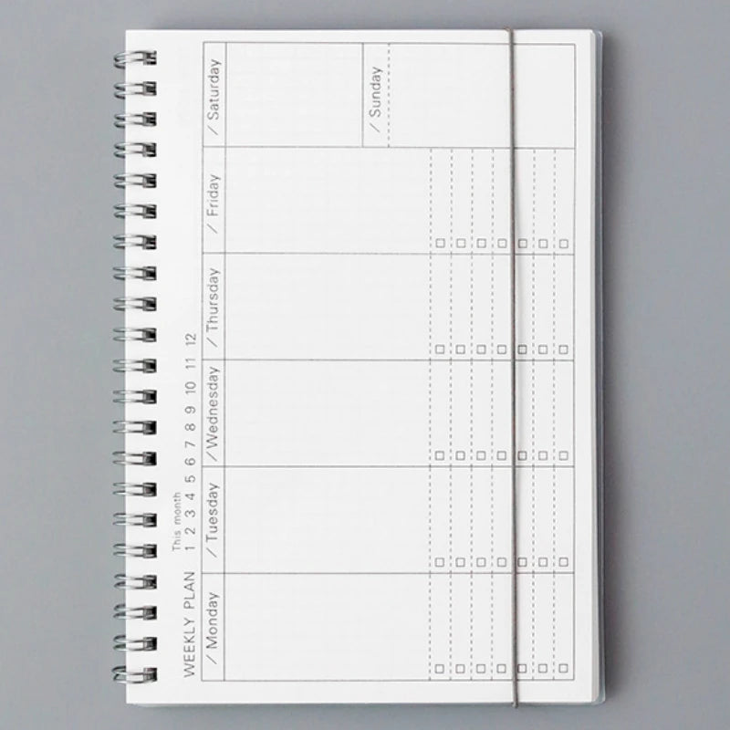 2025 Notebooks Agenda Daily Weekly Monthly Plan Spiral Organizer A5 Note Books Monthly Transparent Schedule Agenda Planner