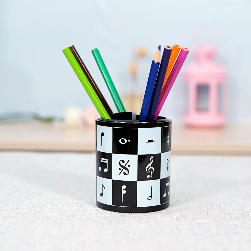 Notes Pen Holder Piano Musical Instrument Design Music Gift Classification Plastic Pen Holder Stationery Student Pencil Holder