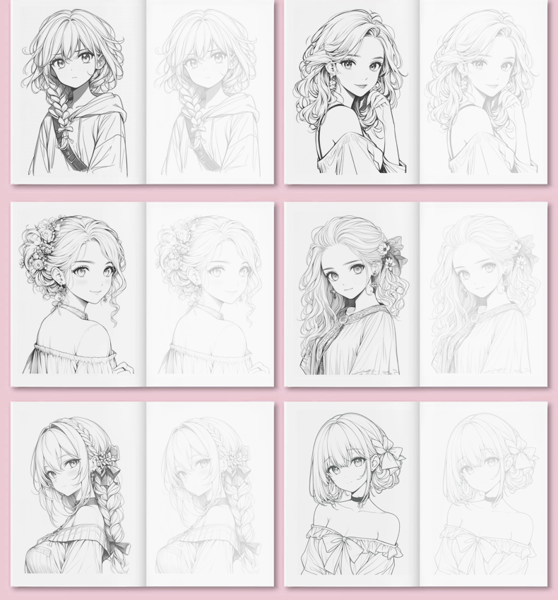 Beginner's Comic Character Drawing Sketch Portrait Tutorial Book - Line Tracing Copybook with Pencil Shading