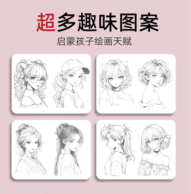 Beginner's Comic Character Drawing Sketch Portrait Tutorial Book - Line Tracing Copybook with Pencil Shading
