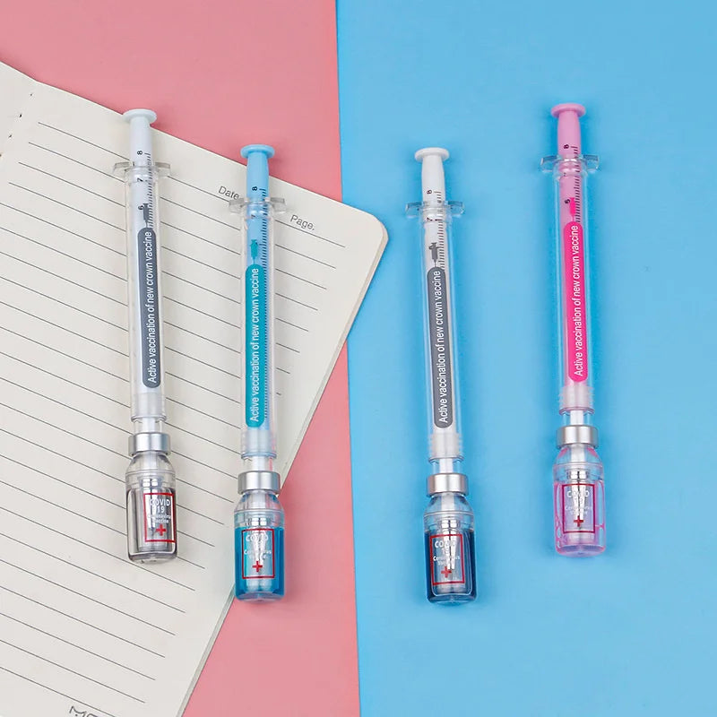 3 pcs/set,1-3-5 set Creative Novelty Syringe Peculiar Shape Stationery 0.5 MM Cute Gel Pen