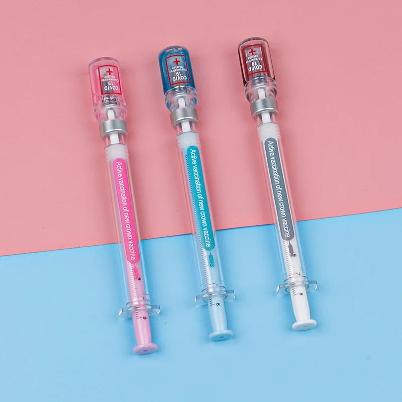 3 pcs/set,1-3-5 set Creative Novelty Syringe Peculiar Shape Stationery 0.5 MM Cute Gel Pen
