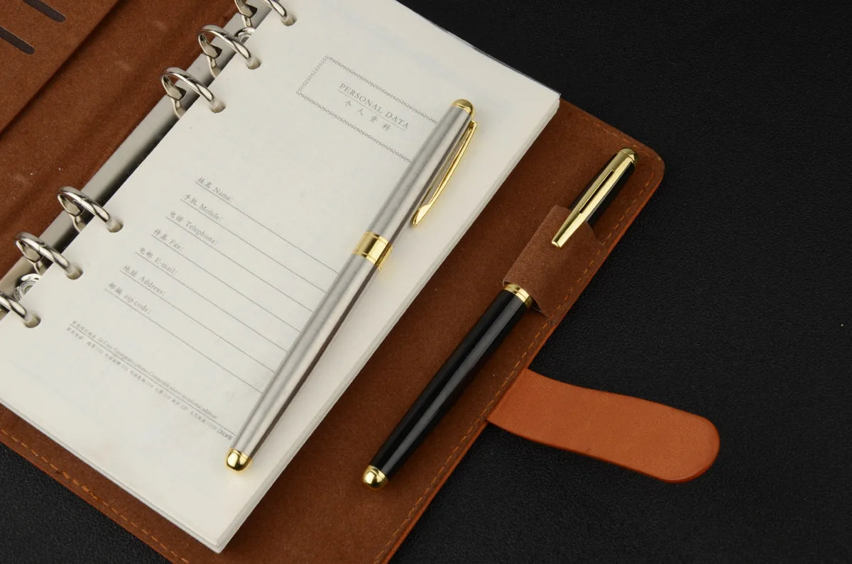 High quality ballpoint pen business signing pen stainless steel material replaceable refill office school supplies stationery
