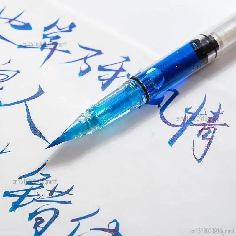 1/10Pcs Set Soft Tip Watercolor Brush Pen Transparent Calligraphy Brush Refillable Ink Fountain Art Drawing Painting Writing Pen