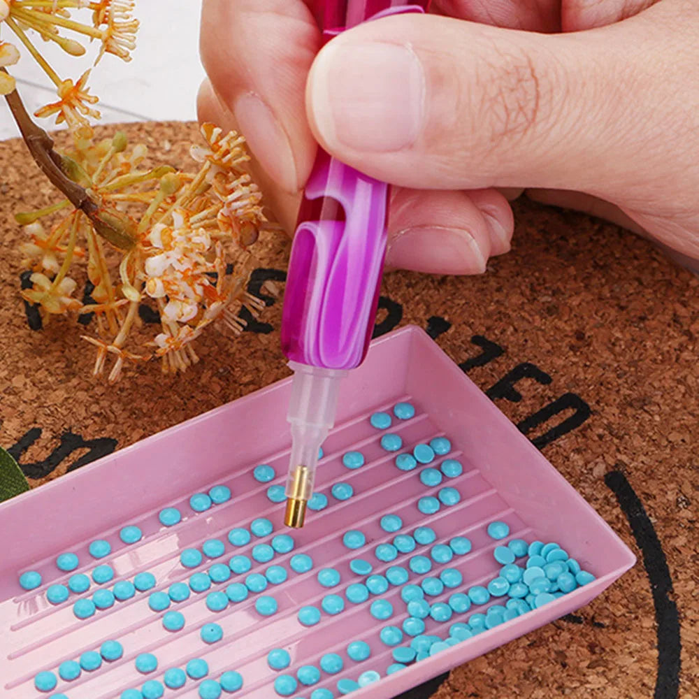 Premium Resin Diamond Painting Pen With Plastic Tips, Ergonomic Grip for DIY Diamond Art Craft
