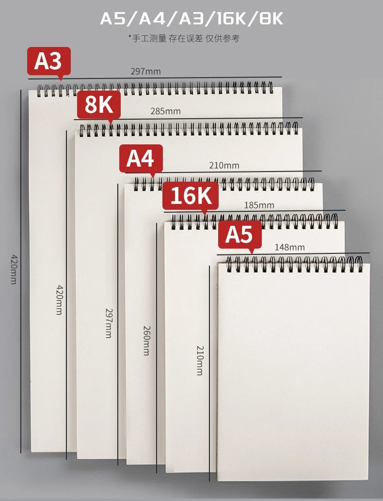 160g Professional Thick Sketchbook Sketch Drawing Paper 30 Sheets A5 A4 16K 8K Drawing Notebook Graffiti Book School Art Supplie