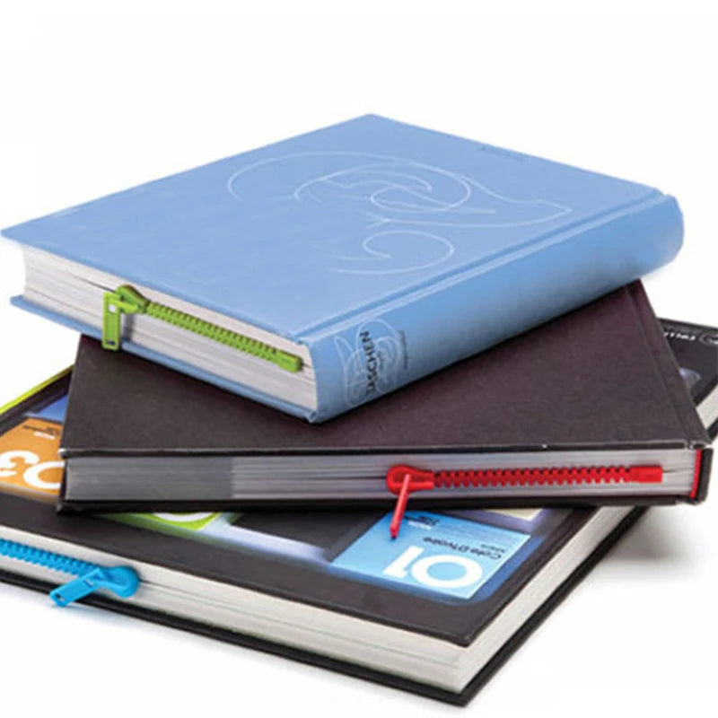 Creative Zipper Bookmark - Dual-Function Organizer with Divided Pages for Easy Note-Taking and Marking - Ideal for Reading