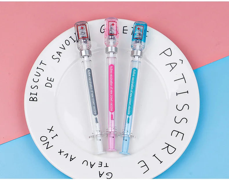 3 pcs/set,1-3-5 set Creative Novelty Syringe Peculiar Shape Stationery 0.5 MM Cute Gel Pen