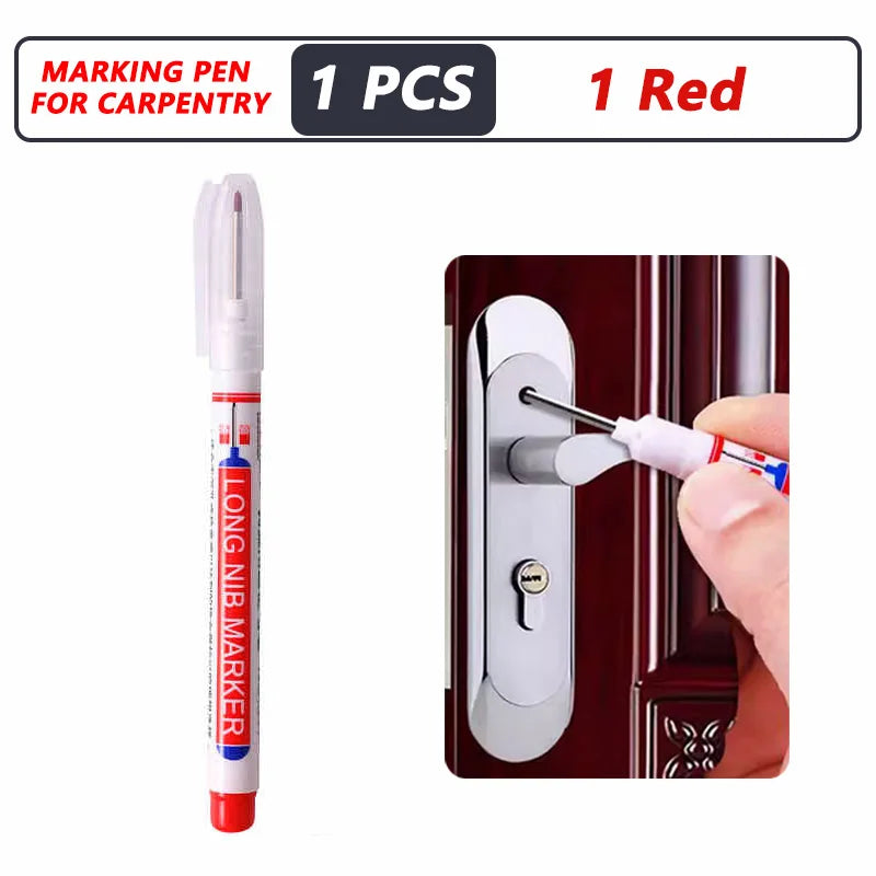 8Pcs/Set 20mm Deep Hole Long Nib Head Markers For Metal Perforating Pen Waterproof Bathroom Woodworking Decoration Multi-Purpose