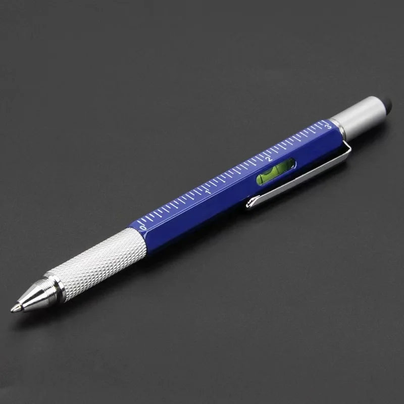 7 in1 Multifunction Ballpoint Pen With Modern Handheld Tool Measure Technical Ruler Screwdriver Touch Screen Stylus Spirit Level
