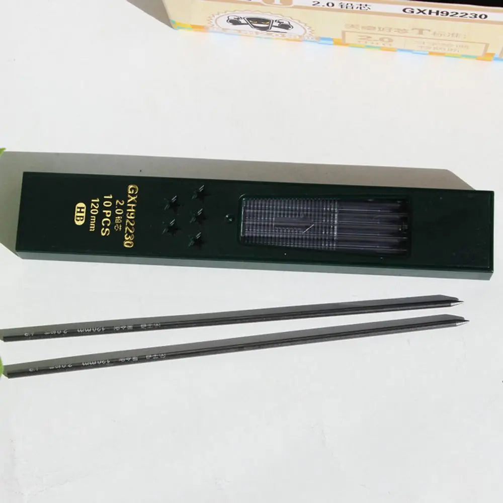 Pen Core 10 Pcs/box Writing Black Pencils Mechanical Pencil Refill Student Stationery HB/2B Lead for School Supplies
