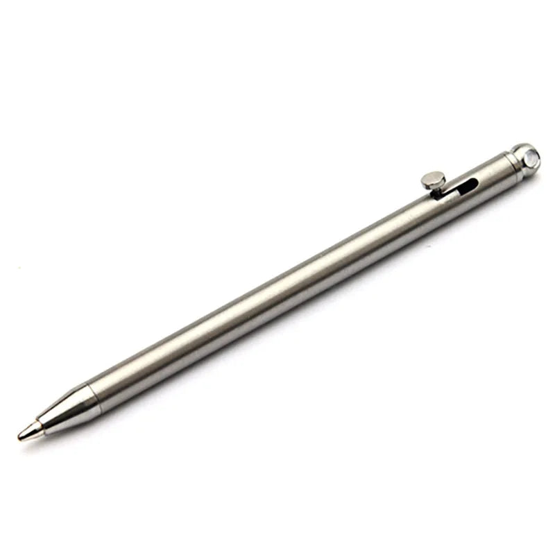Pure Titanium Mini Compact Bolt Pen Portable Keychain Pen Portable Travel Metal Ballpoint Pen Signing Party Gifts for Guests