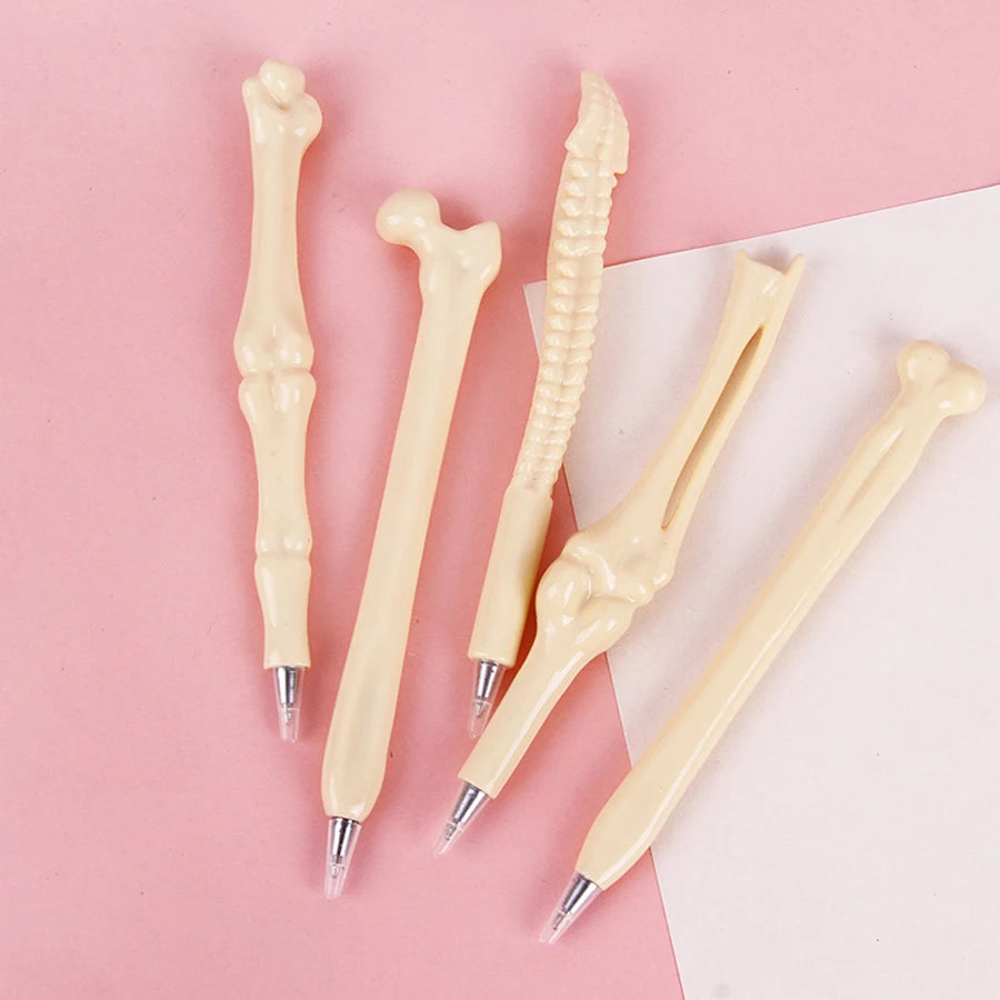 10Pcs Novelty Bone Shape Ballpoint Pens,Finger Skull Bone Pen For Nurse Doctor Stationery Crazy Student Gift