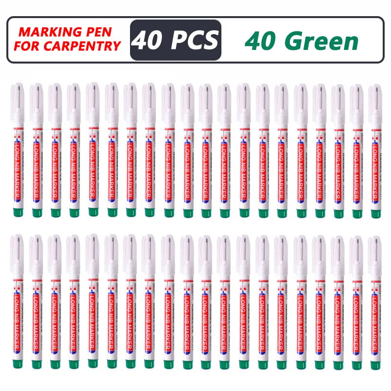 8Pcs/Set 20mm Deep Hole Long Nib Head Markers For Metal Perforating Pen Waterproof Bathroom Woodworking Decoration Multi-Purpose