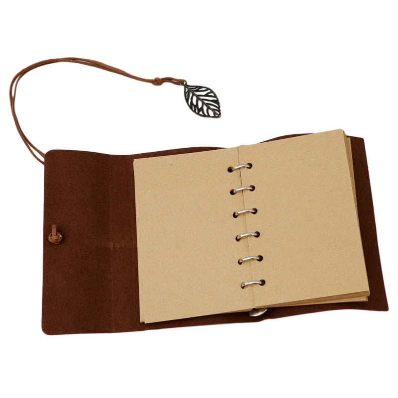 Spiral Notebook Retro Diary Antique PU Leather Notebook A7 Replaceable Stationery Gift Travel Journal