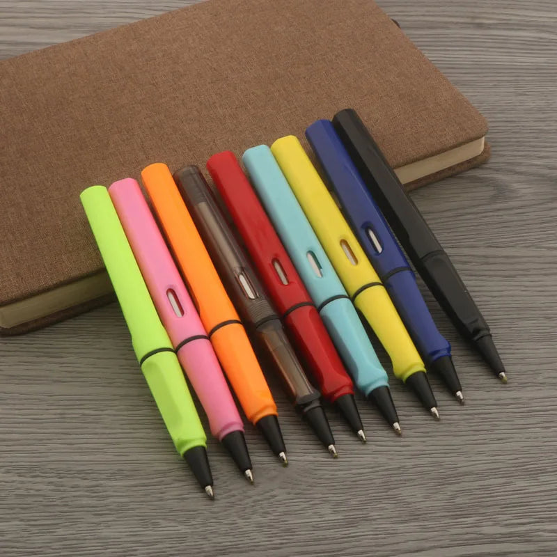 1Pc Ballpoint Pen + 8 Refills Black Blue Red Ink Gel Pen Bullet Tip 0.5mm Rollerball Pen School Office Supplies Stationery Pen