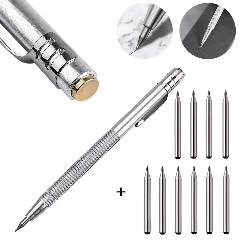 11/10/6/2pcs Diamond Scribing Pen  Carbide Tip Carbide Engraving Pen Nib Stylus Pens For Glass Ceramic Metal Hand Tool
