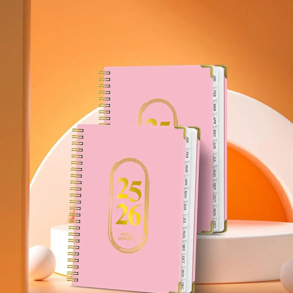 Planner Notebook 2025 End-of-life Arrangements Organizer 2025-2026 Planner Spiral Agenda Book with Stickers Elastic for Office