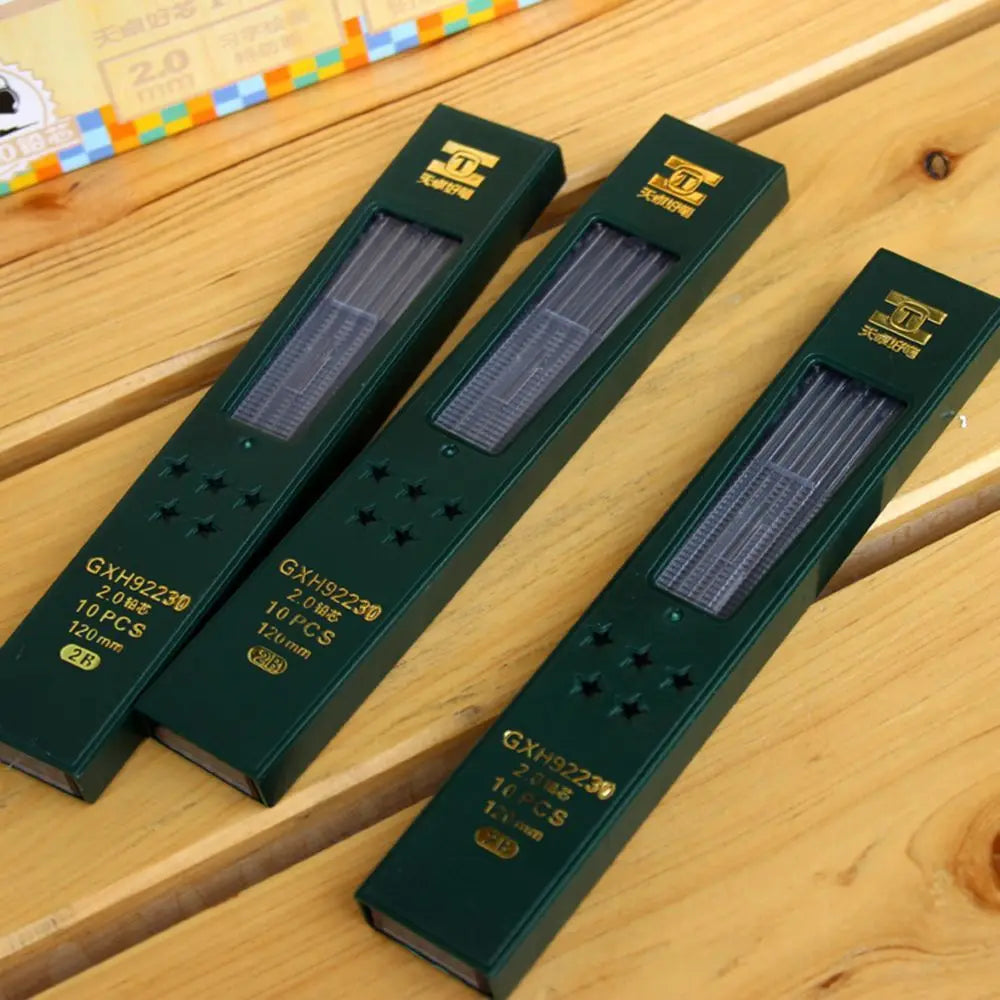 Pen Core 10 Pcs/box Writing Black Pencils Mechanical Pencil Refill Student Stationery HB/2B Lead for School Supplies