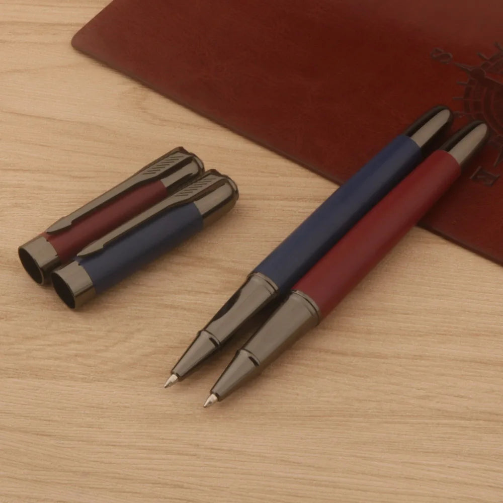 1Pc Metal Ballpoint Pen matte blue Gun Grey Ink Gel Pen Bullet Tip 0.5mm Rollerball Pen School Office Supplies Stationery Pen