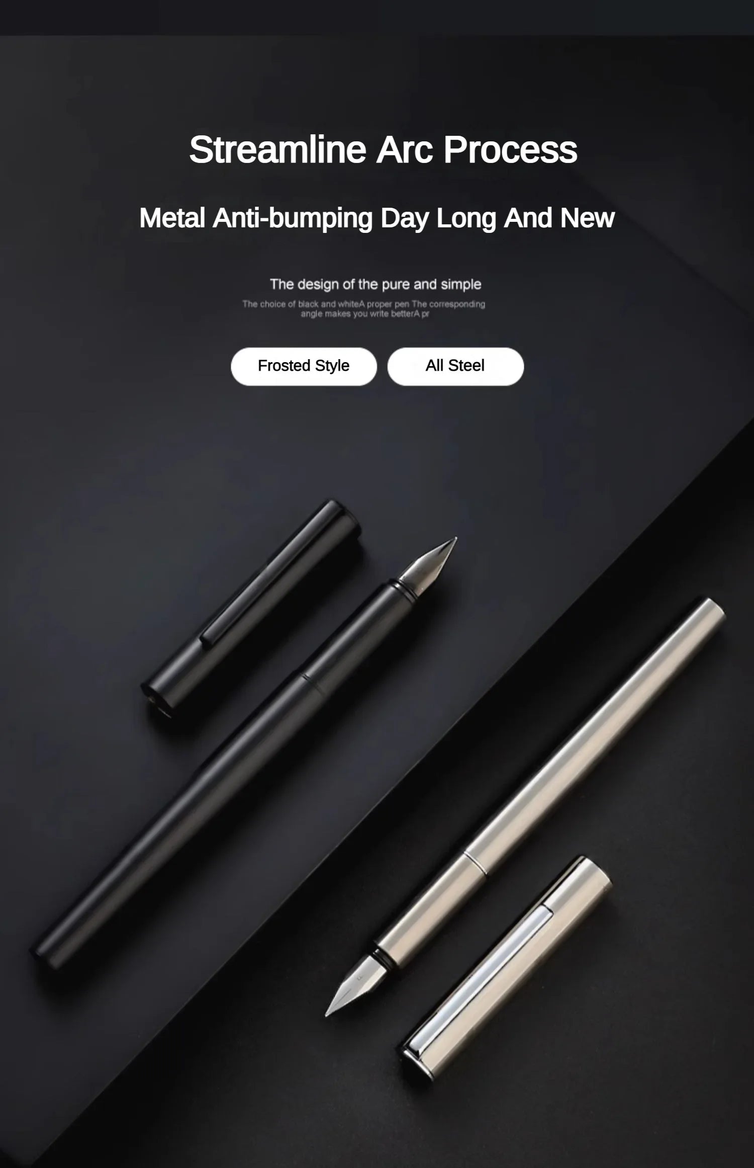 Jinhao 35 Fountain Pen All Steel Luxury Quality EF/ F Nib Calligraphy Writing Pen Stationery Business Office School Supplies