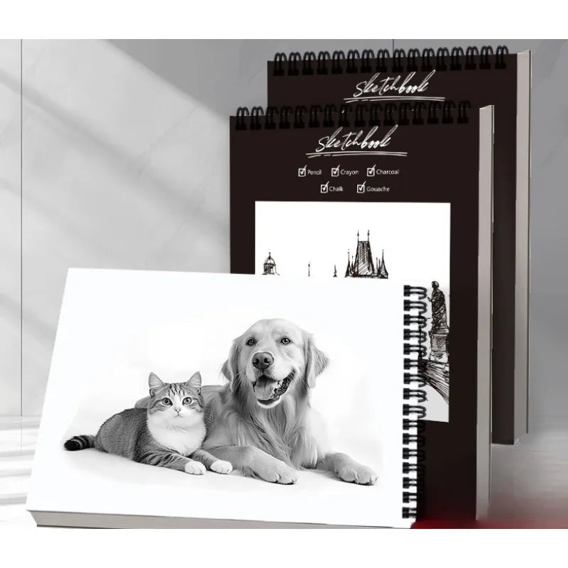 A3/A4/A5/A6 Sketchbook Top Spiral Binding Sketch Board 1 Pack of 30 Sheets Acid-Free Art Sketchbook Art Sketch Painting Writing