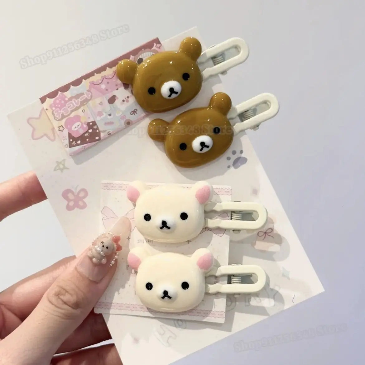Easy Bear Cute Hairclip Girls Rilakkuma Headwear Cartoon Easy Bear Hair Clip Lazybear Sweet Bangs Edge Clip Hair Accessories