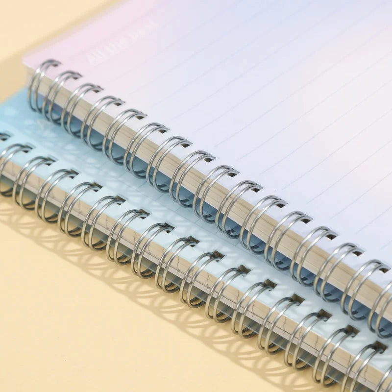 Gradient Spiral Notebook A5 B5 Pastel PP Cover Grid/Lined/Blank Pages 70GSM Paper Aesthetic Stationery for School Office Journal