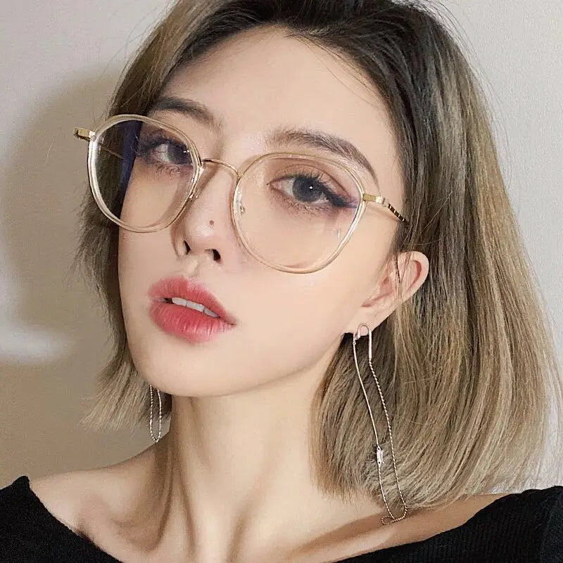 CRIXALIS Retro Round Blue Light Glsses for Women Men Fashion Computer Eyewear Vintage Metal Eyeglass Frame Female Male UV400