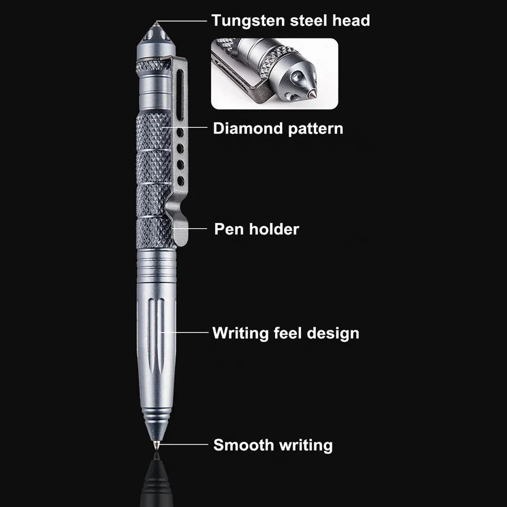 Outdoor Self-defense Tactical Defense Pen EDC Multi-function Special Combat Pen Window Breaking Survival pen