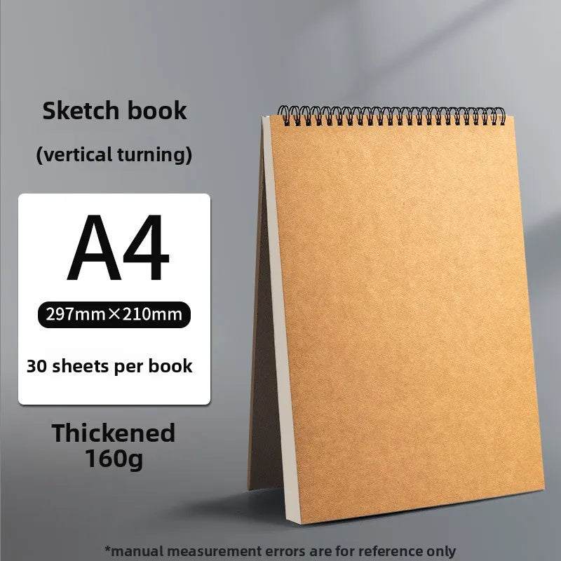 160g Professional Thick Sketchbook Sketch Drawing Paper 30 Sheets A5 A4 16K 8K Drawing Notebook Graffiti Book School Art Supplie